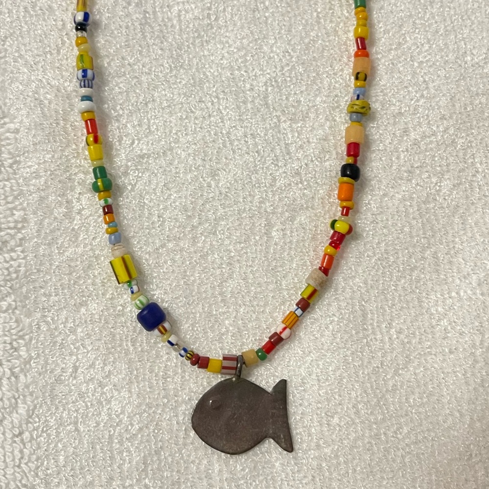 Boho Style Beaded Fish Choker Necklace